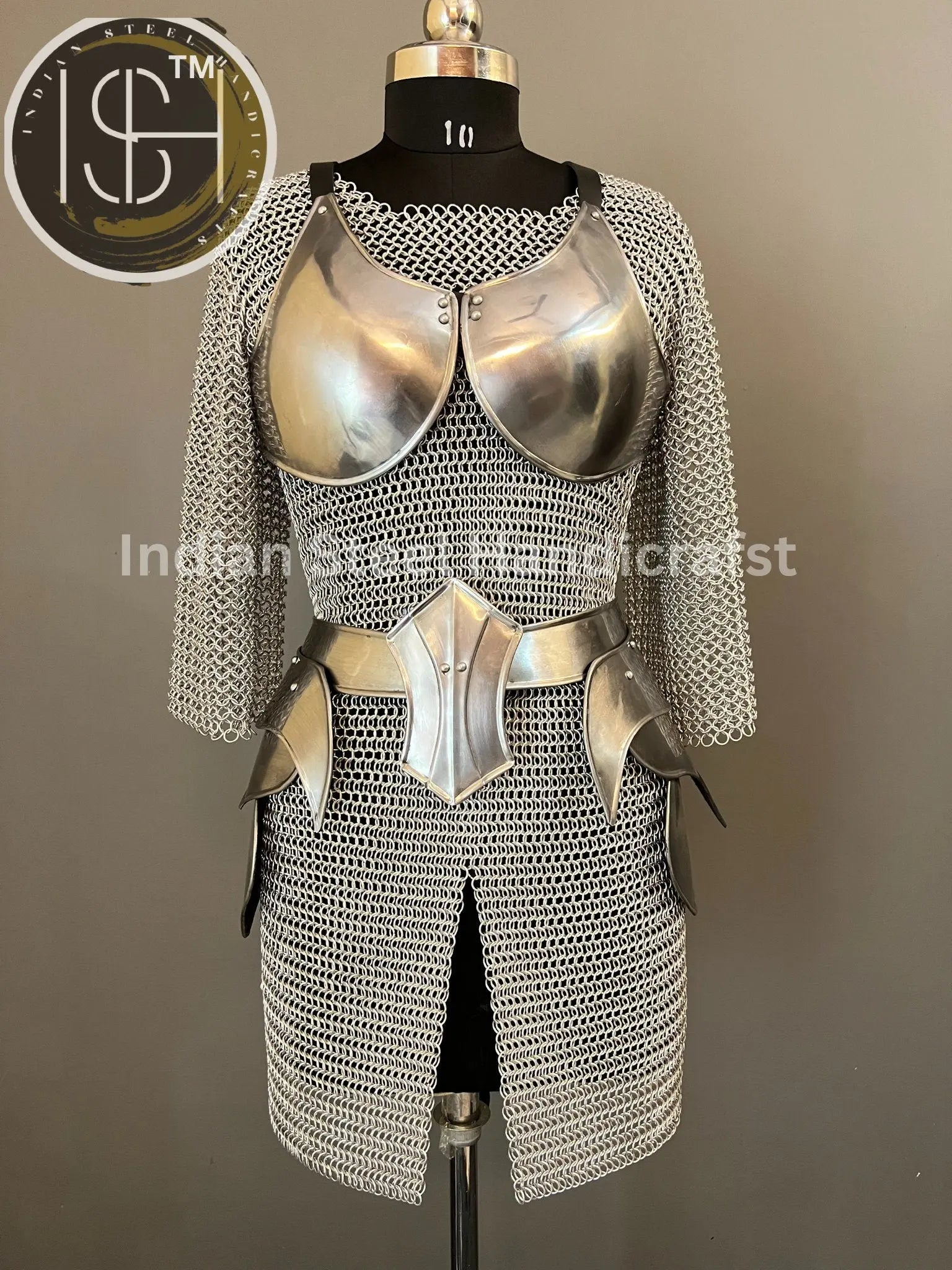 Female Knight Armor: Medieval Chainmail Costume, LARP Cosplay