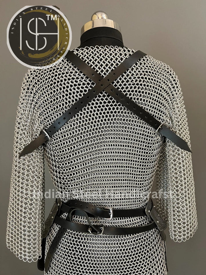 Female Knight Armor: Medieval Chainmail Costume, LARP Cosplay