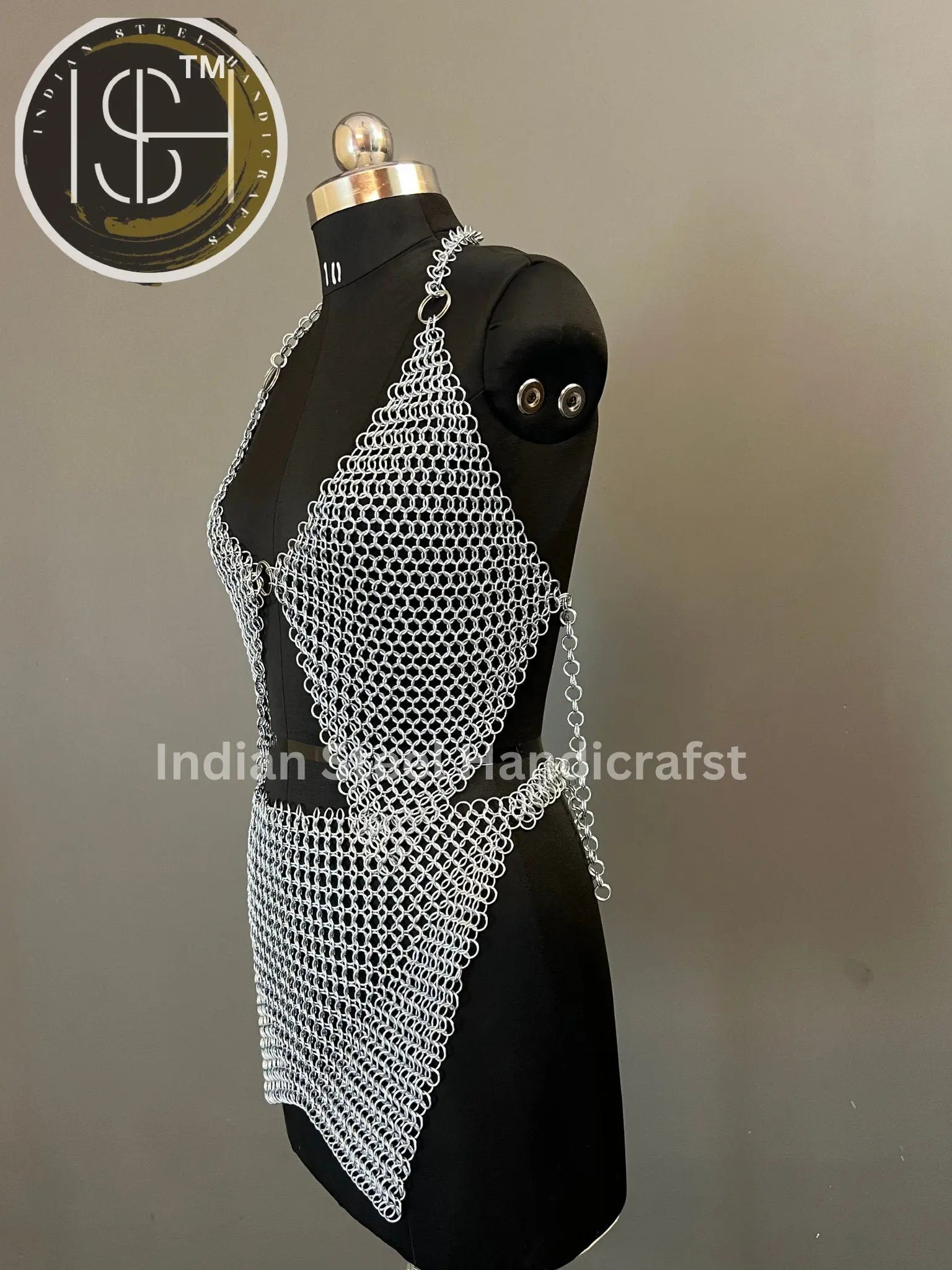 Chainmail Viking Skirt & Top, Ren faire, Chainmaile Handmade Medieval Cosplay Armor, Larp Costume, Mother's day Reenactment, Christmas Gift