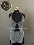 Chainmail Viking Skirt & Top, Ren faire, Chainmaile Handmade Medieval Cosplay Armor, Larp Costume, Mother's day Reenactment, Christmas Gift