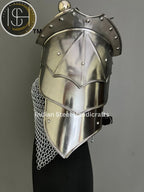Female Knight Armor: Steel Gorget, Pouldron & Chainmail - LARP Cosplay