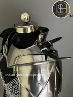Female Knight Armor: Steel Gorget, Pouldron & Chainmail - LARP Cosplay