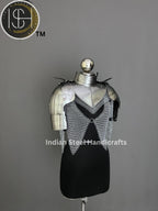 Female Knight Steel Armor: Gorget, Pouldron & Chainmail - LARP Cosplay