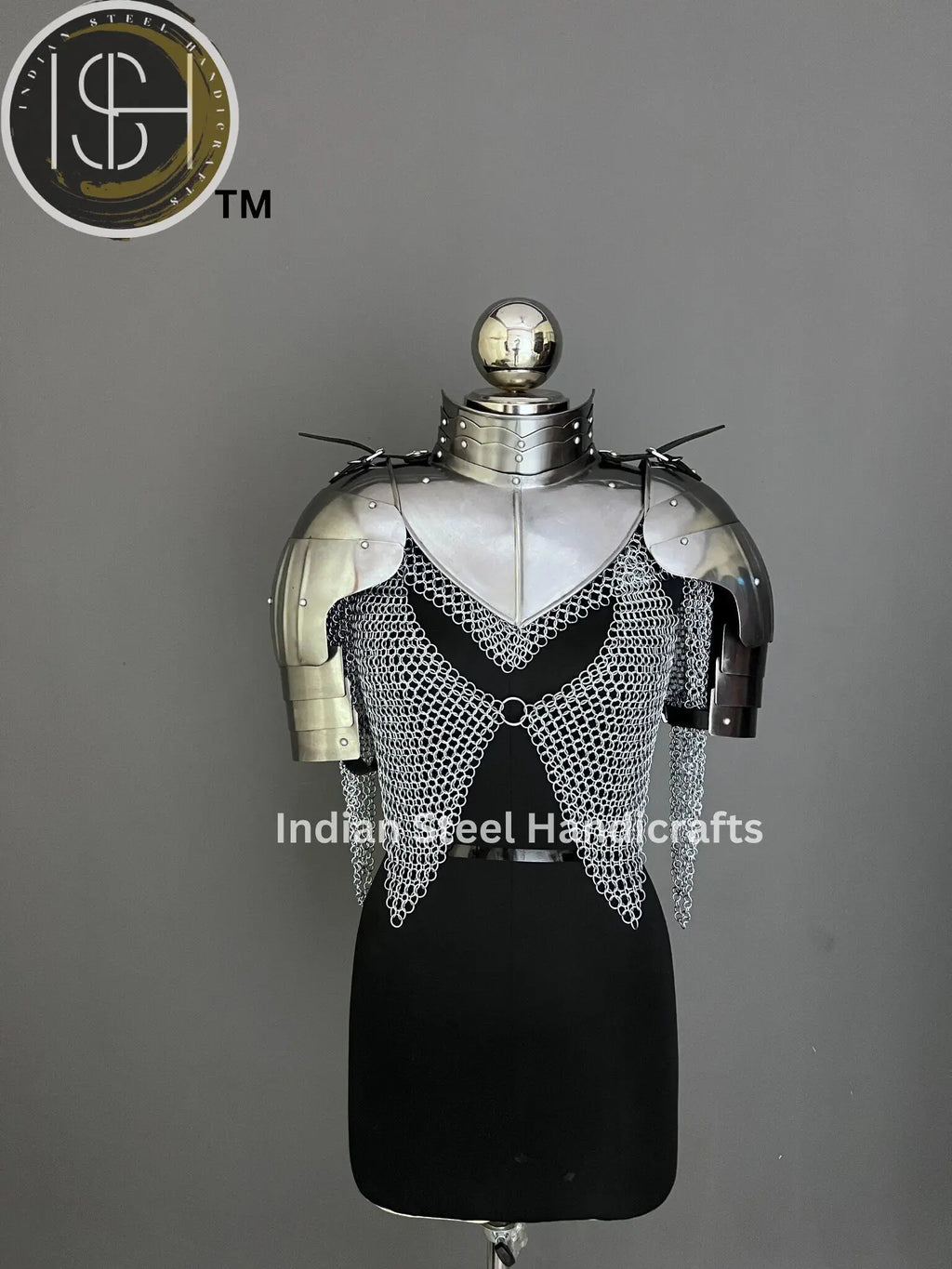 Pouldron armor, gorget armor, shoulder armor, knight armor, larp armor , medieval armor, fantasy armor, gift for her, gift for him, sca armor, cosplay armor, armor for sale, cosplay clothing, chainmale armor, chainmail corset