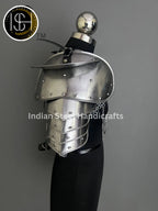 Female Knight Steel Armor: Gorget, Pouldron & Chainmail - LARP Cosplay