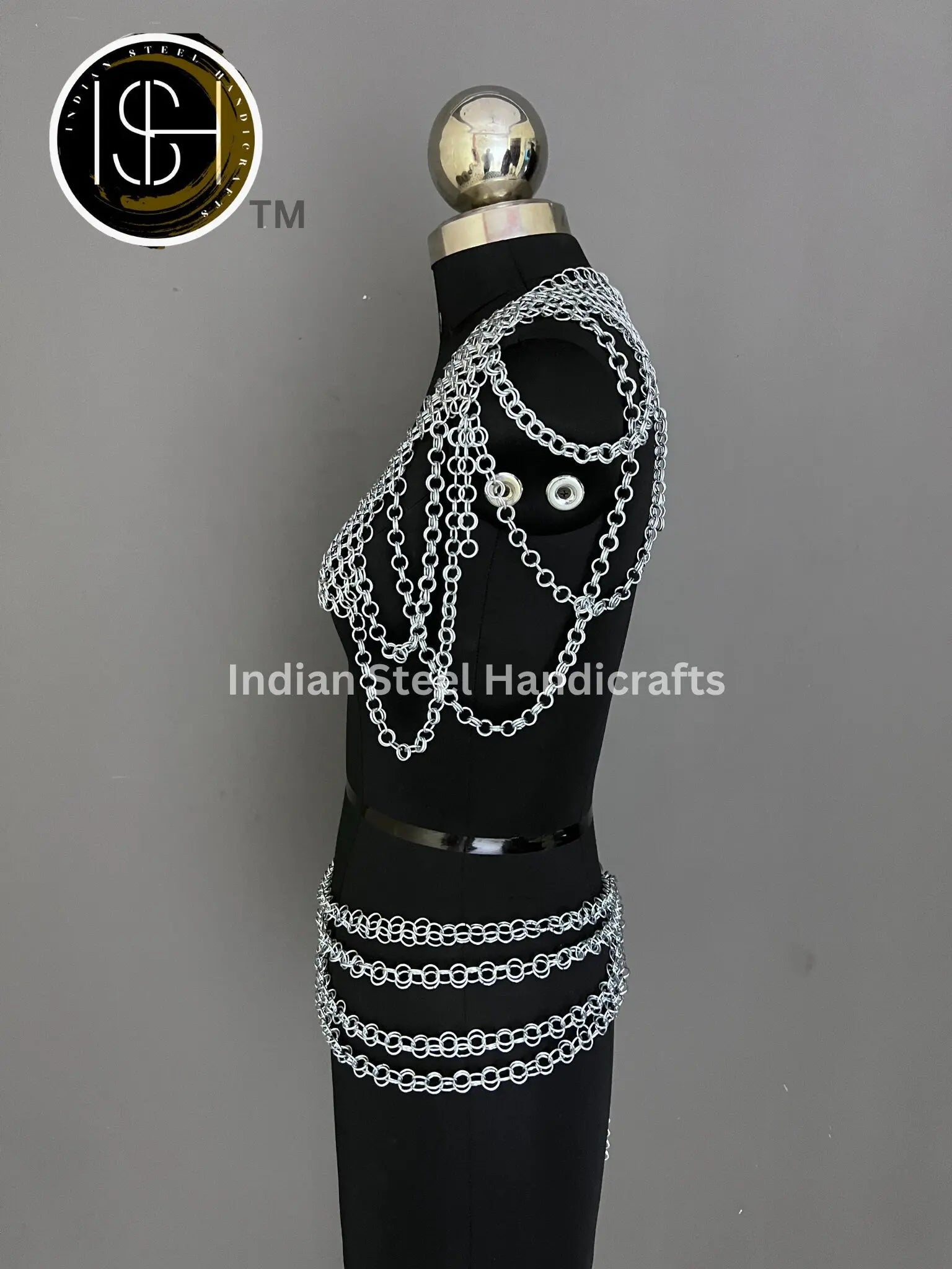 Metal Viking Top & Belt, Ren faire Chainmaille Handmade Medieval Cosplay Armor, SCA Larp Costume, Mother's day Reenactment, Christmas Gift. ISH Collection