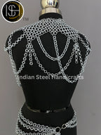 Metal Viking Top & Belt, Ren faire Chainmaille Handmade Medieval Cosplay Armor, SCA Larp Costume, Mother's day Reenactment, Christmas Gift. ISH Collection