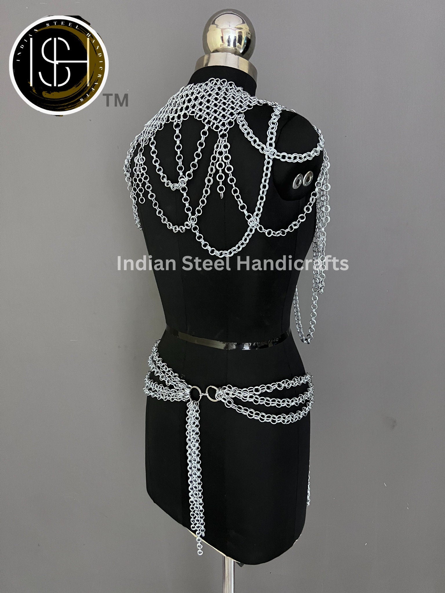 Metal Viking Top & Belt, Ren faire Chainmaille Handmade Medieval Cosplay Armor, SCA Larp Costume, Mother's day Reenactment, Christmas Gift.