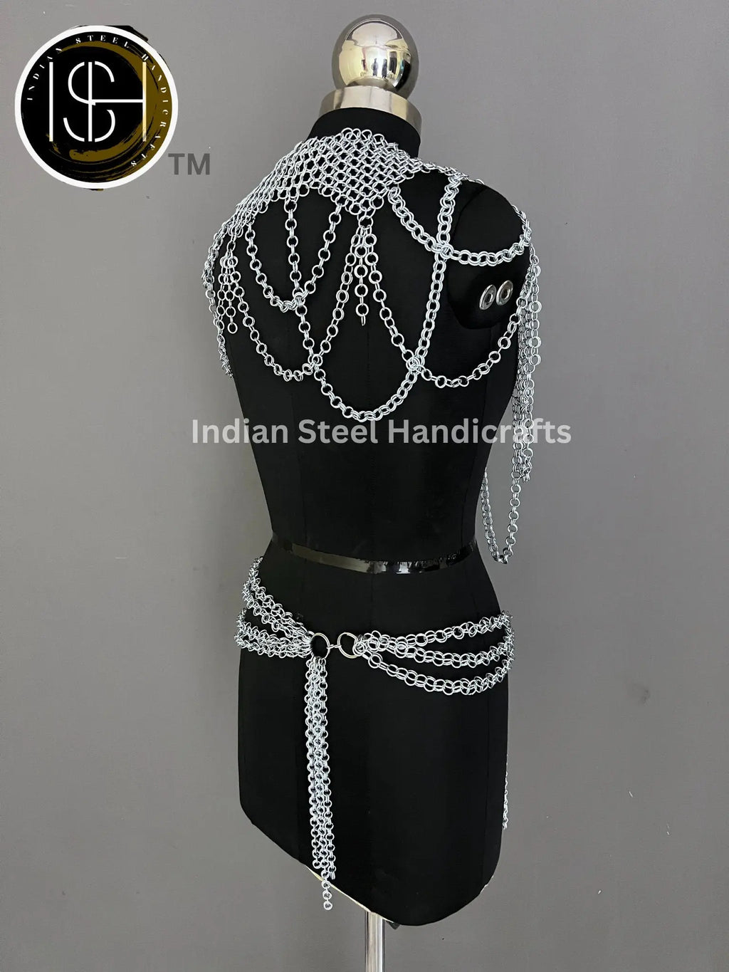 Metal Viking Top & Belt, Ren faire Chainmaille Handmade Medieval Cosplay Armor, SCA Larp Costume, Mother's day Reenactment, Christmas Gift. ISH Collection