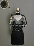 larp armor,pouldron armor, gorget armor, fantasy armor, cosplay armor, female armor, armor for women, sca armor, knight armor, gift for her, gift for girlfriend