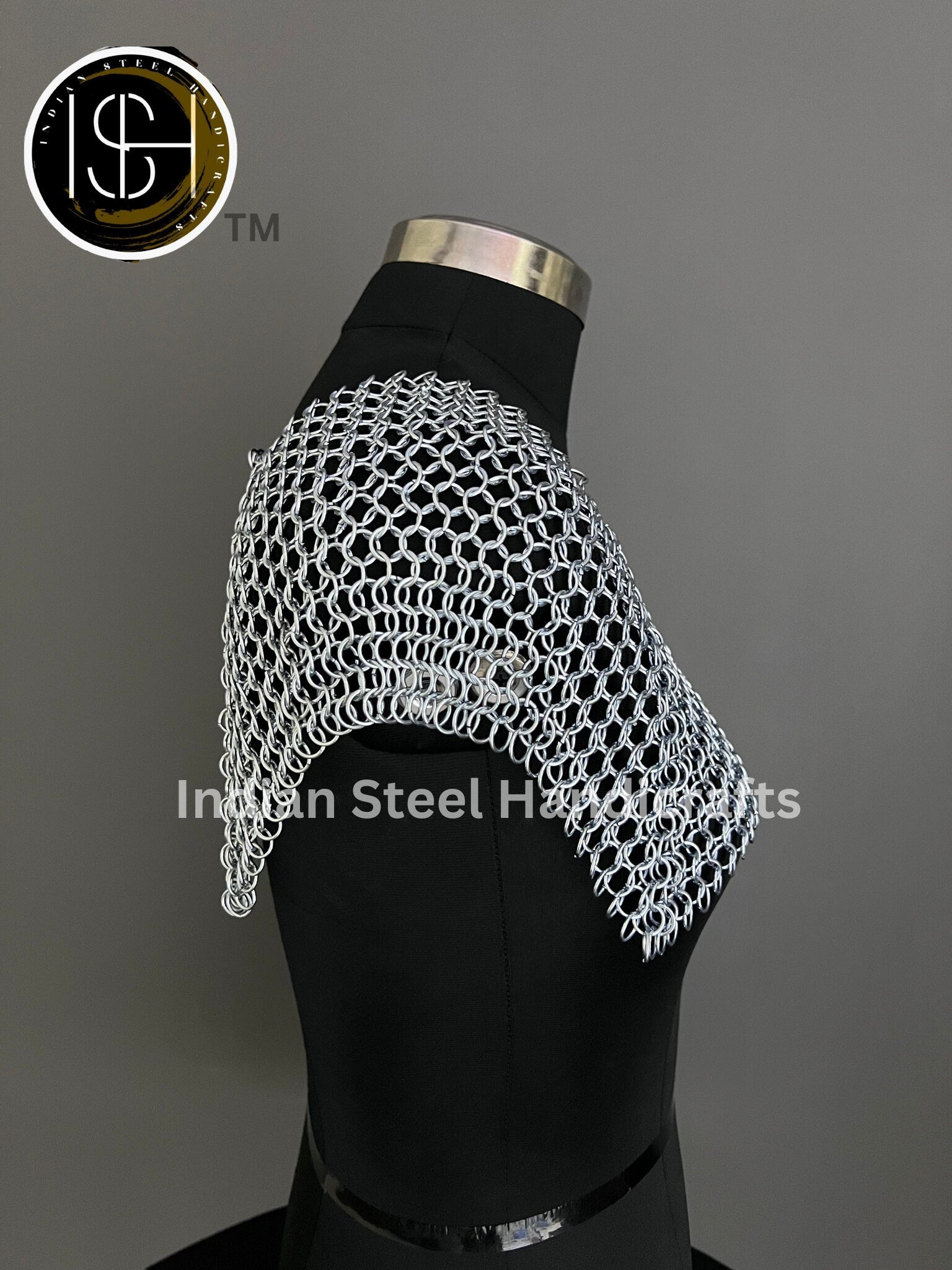 Chainmail Square Shoulder, Chainmaile Medieval Cosplay Costume, Festival Renaissance Fair & Collection.