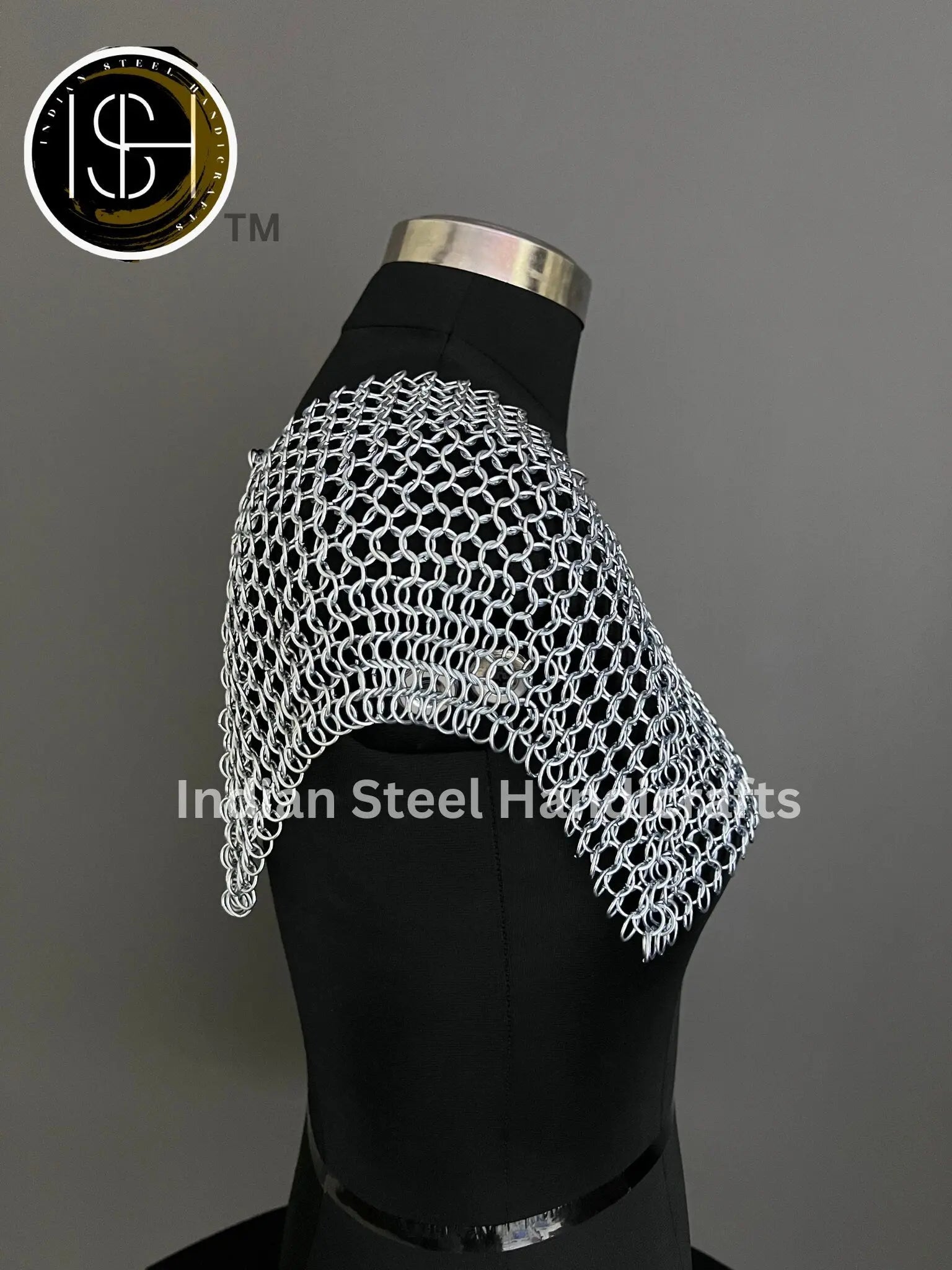 Chainmail Square Shoulder, Chainmaile Medieval Cosplay Costume, Festival Renaissance Fair & Collection. ISH Collection
