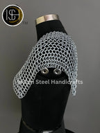 Chainmail Square Shoulder, Chainmaile Medieval Cosplay Costume, Festival Renaissance Fair & Collection. ISH Collection