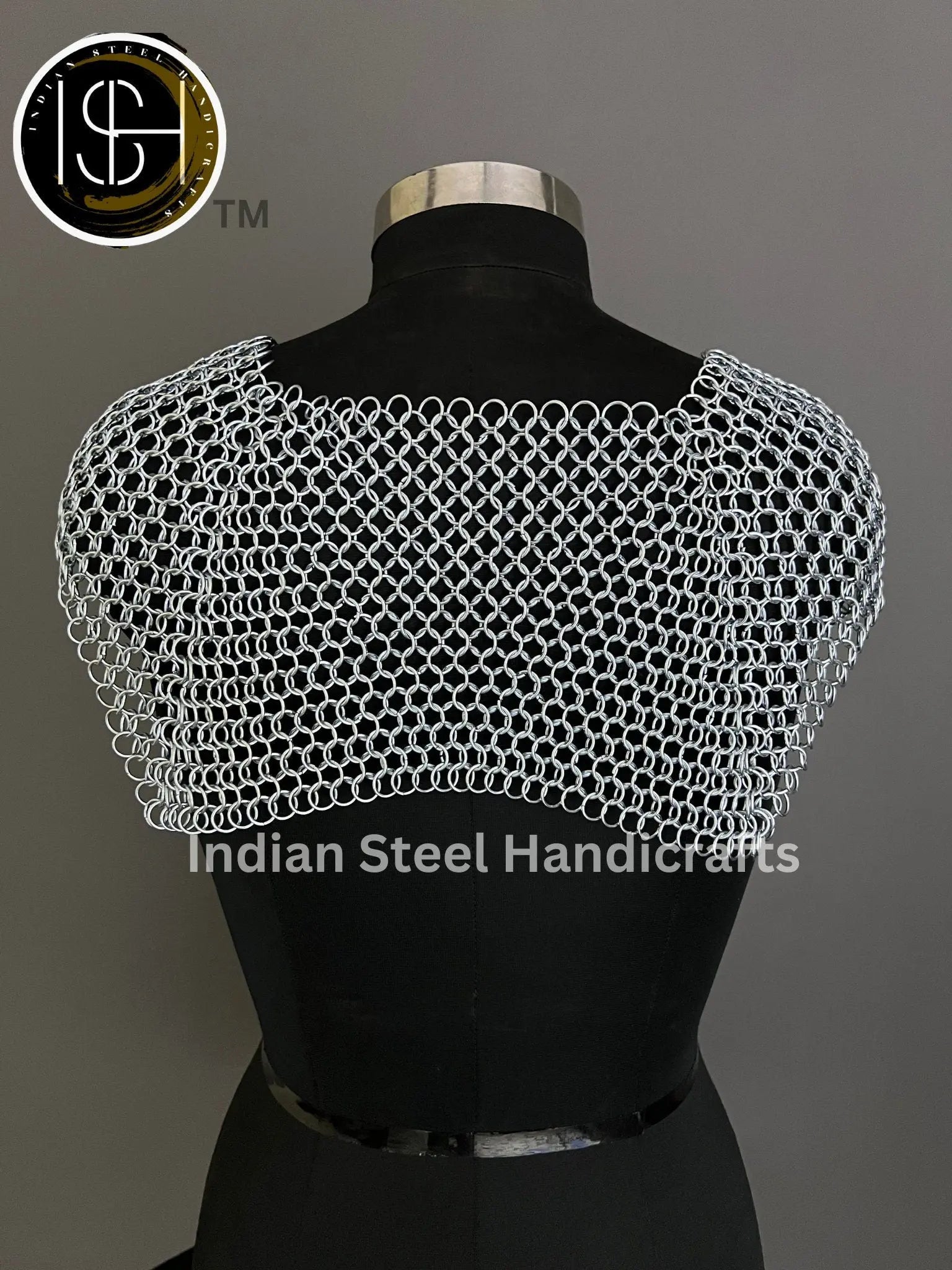 Chainmail Square Shoulder, Chainmaile Medieval Cosplay Costume, Festival Renaissance Fair & Collection. ISH Collection