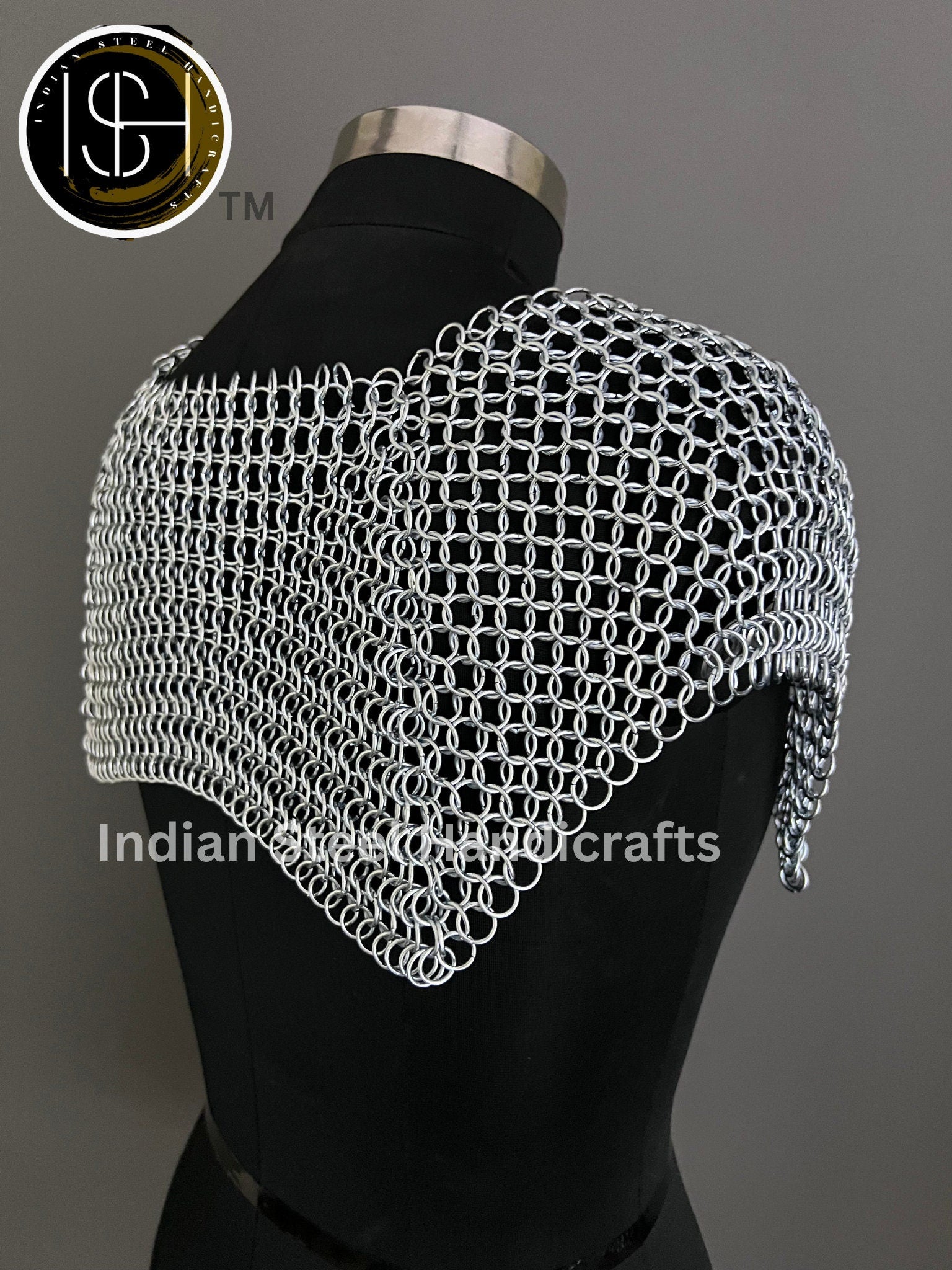Chainmail Square Shoulder, Chainmaile Medieval Cosplay Costume, Festival Renaissance Fair & Collection.