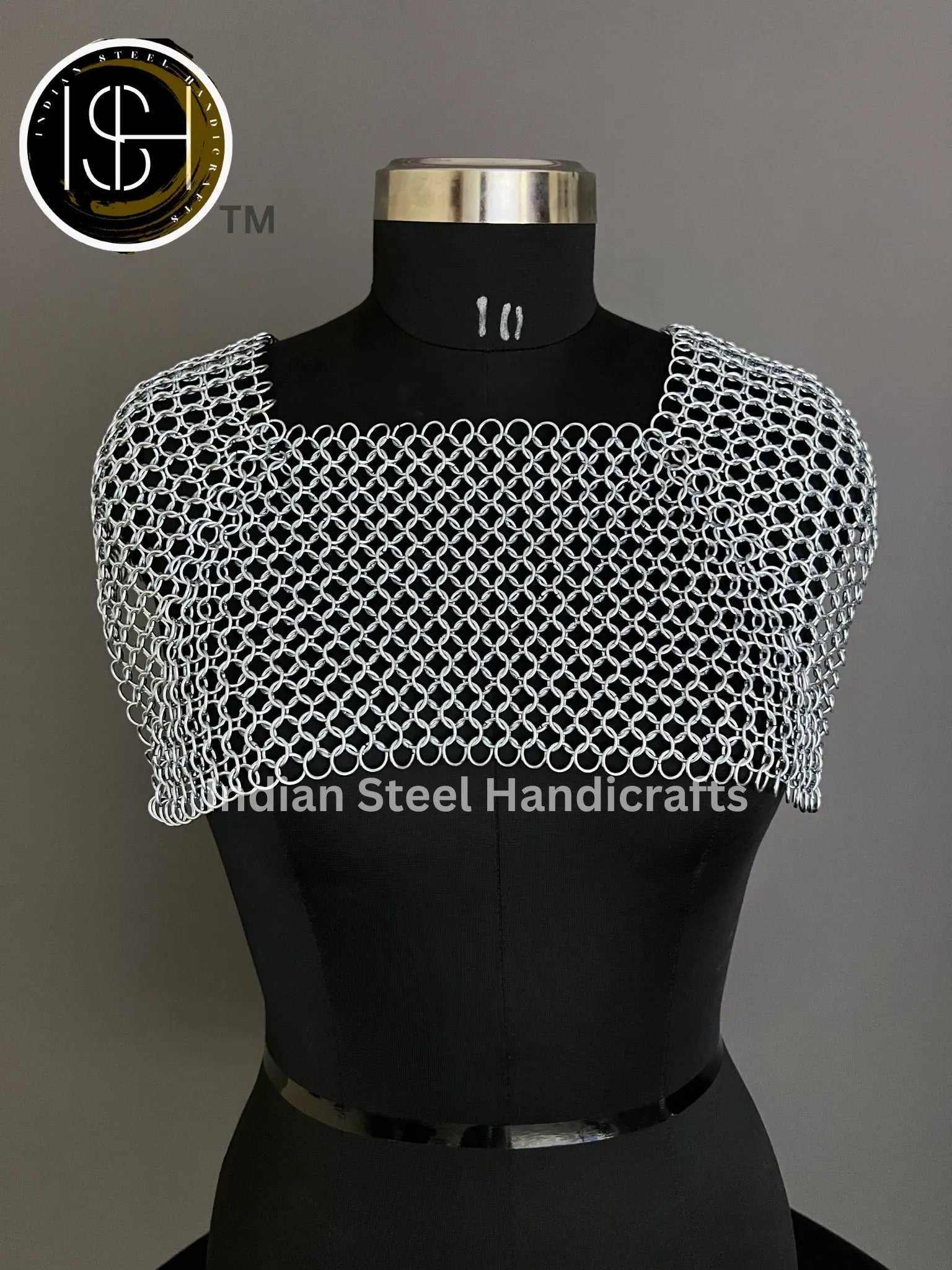 Chainmail Square Shoulder, Chainmaile Medieval Cosplay Costume, Festival Renaissance Fair & Collection. ISH Collection
