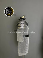 Female Knight Armor: Steel Gorget, Pouldron & Chainmail - LARP Cosplay
