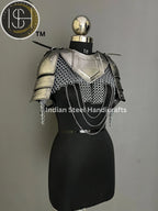 larp armor, knight armor, pouldron armor, female armor, lady armor, women armor, cosplay armor, gorget, fantasy armor