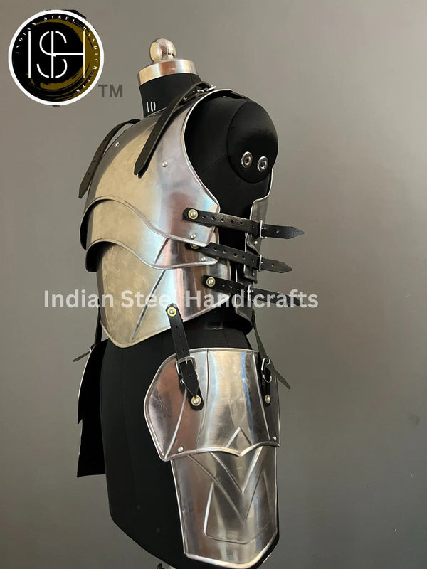 Steel Lady Armor: Medieval Knight Chest & Tasset - LARP Cosplay Costume