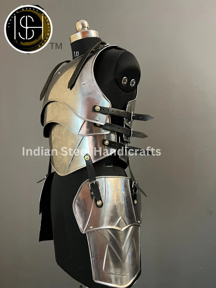 Steel Lady Armor: Medieval Knight Chest & Tasset - LARP Cosplay Costume