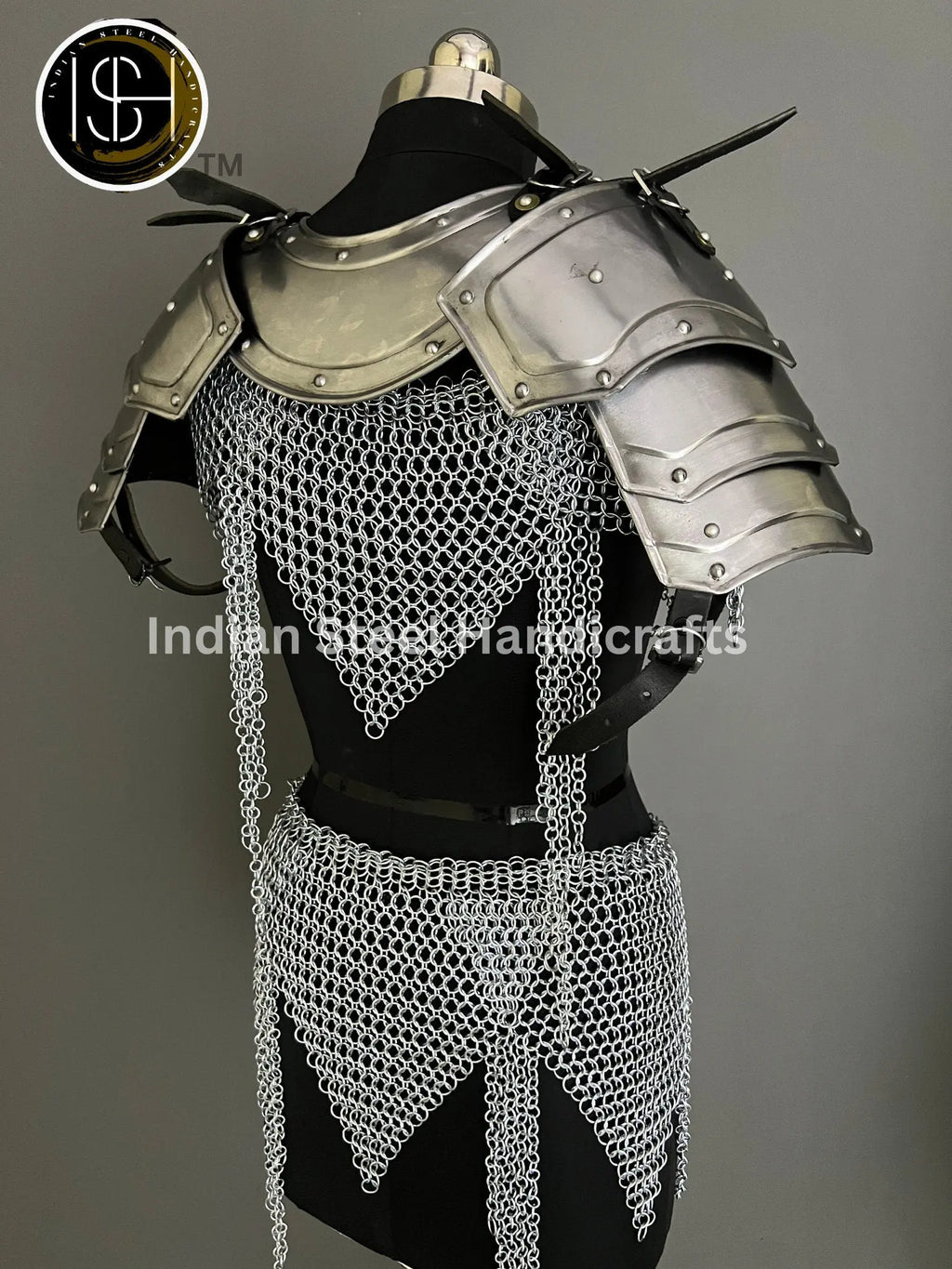 Handmade Chainmail Skirt & Top: Steel Viking Armor Costume