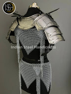 Handmade Chainmail Skirt & Top: Steel Viking Armor Costume