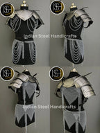 Handmade Chainmail Skirt & Top: Steel Viking Armor Costume