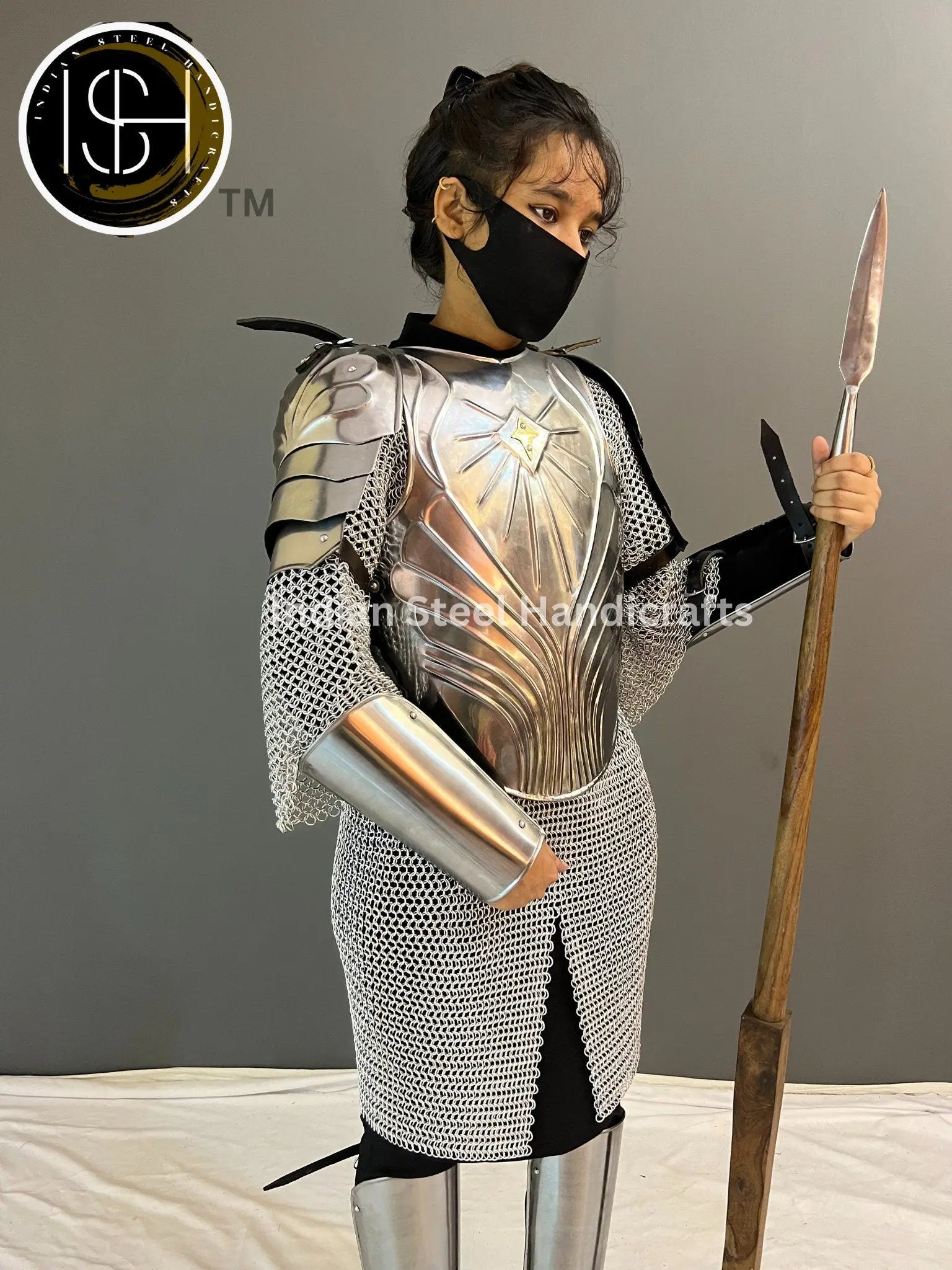 Steel Ring of Power Armor: Female Fantasy Costume, LARP Cosplay