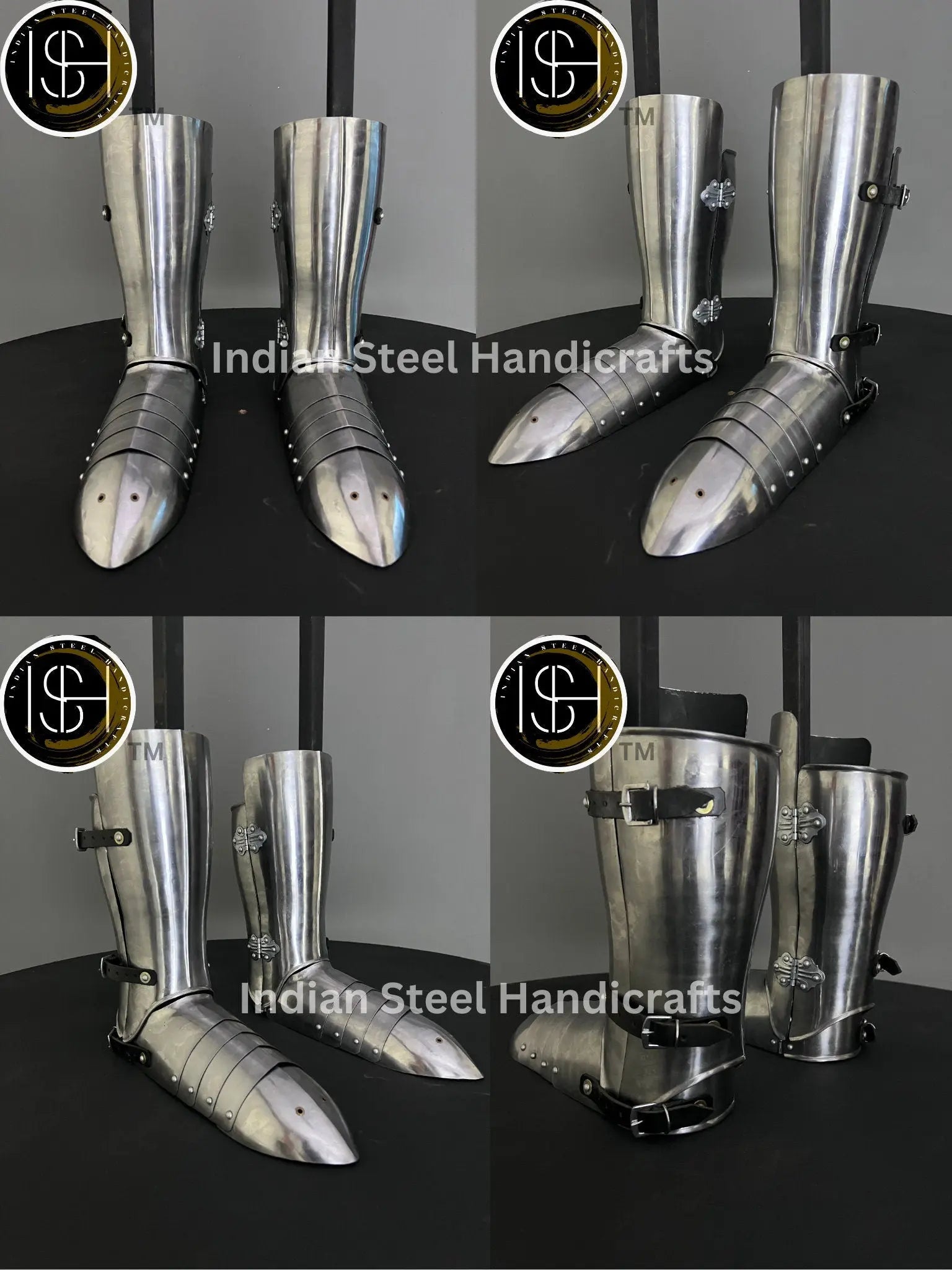 Medieval Knight leg Guard, Sabaton Armor, Larp Armor, Cosplay Armor, functional Armor, Sca Armor, Larp, Gift Item. ISH Collection