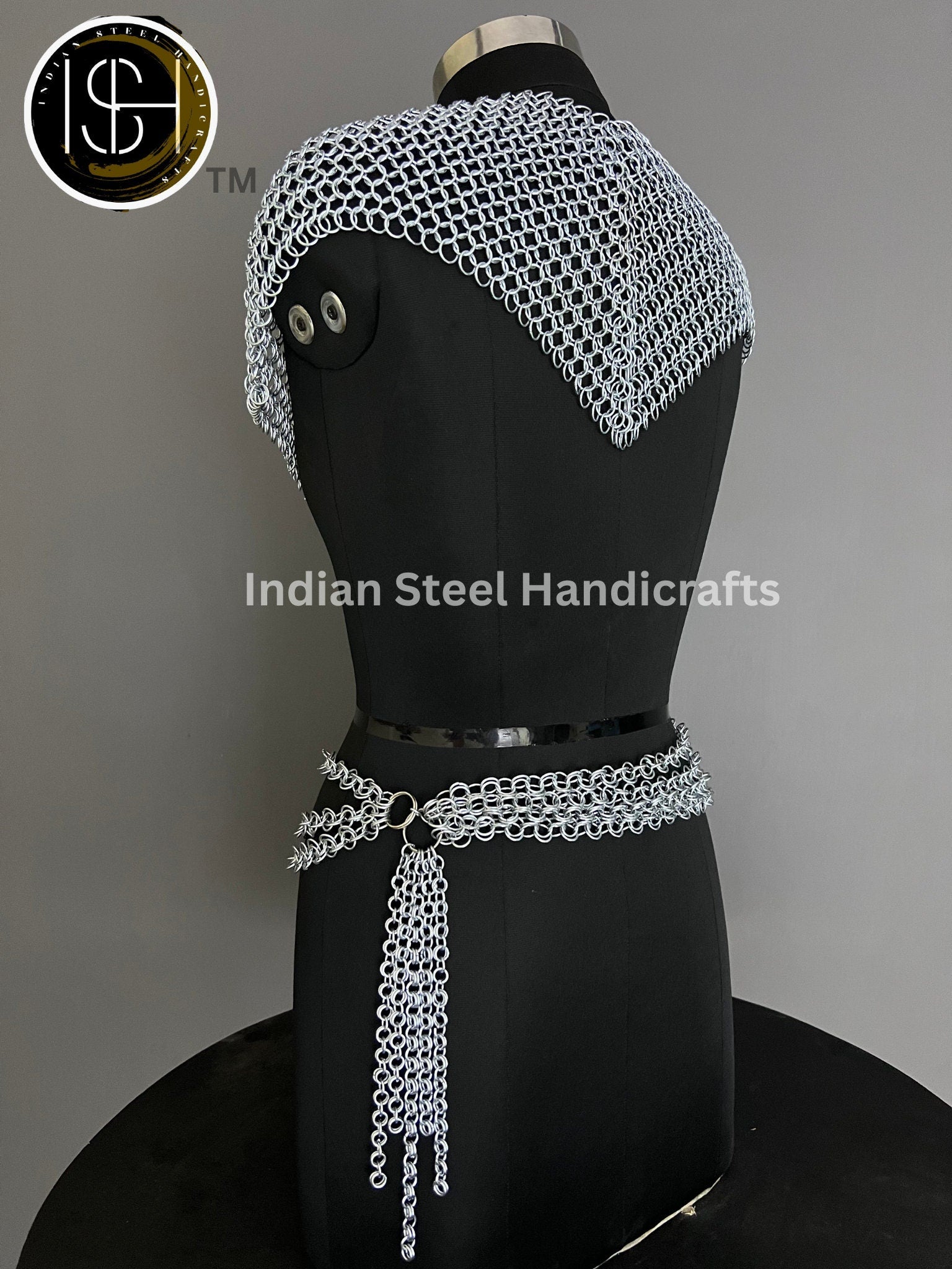 Metal Viking Top & Belt, Ren faire Chainmail Handmade Medieval Cosplay Armor, SCA Larp Costume, Mother's day Reenactment, Christmas Gift.