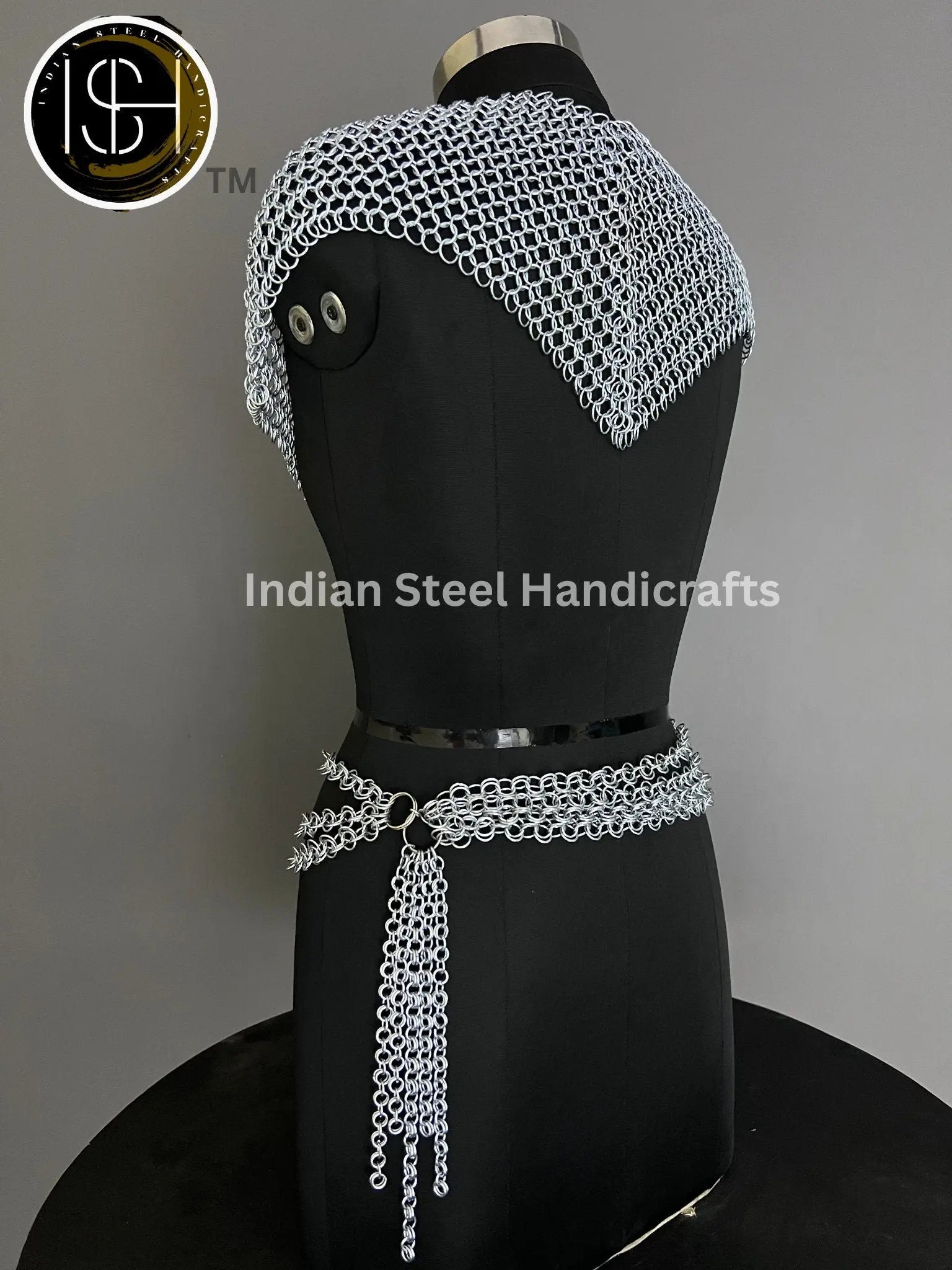 Metal Viking Top & Belt, Ren faire Chainmail Handmade Medieval Cosplay Armor, SCA Larp Costume, Mother's day Reenactment, Christmas Gift. ISH Collection