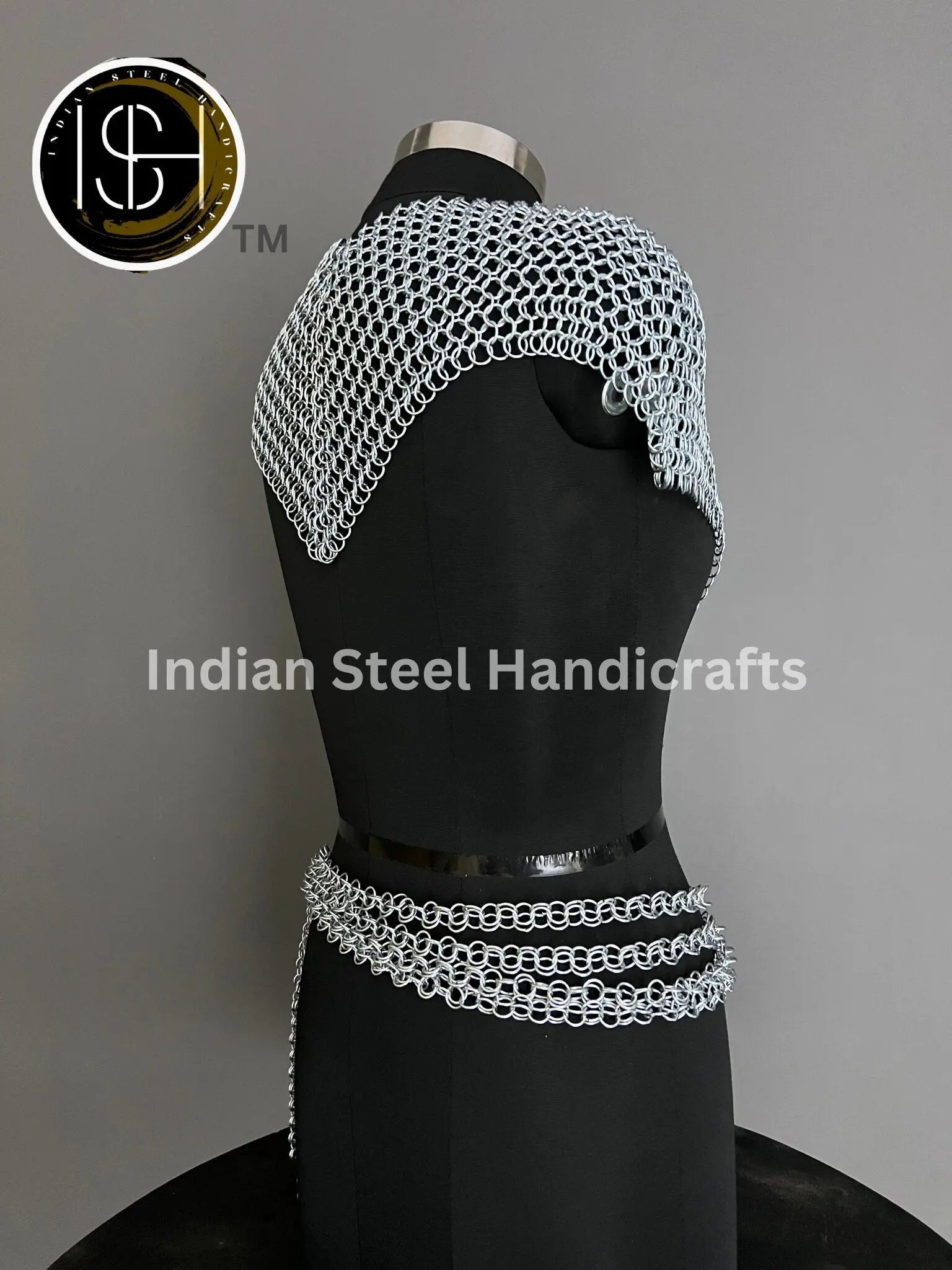 Metal Viking Top & Belt, Ren faire Chainmail Handmade Medieval Cosplay Armor, SCA Larp Costume, Mother's day Reenactment, Christmas Gift. ISH Collection