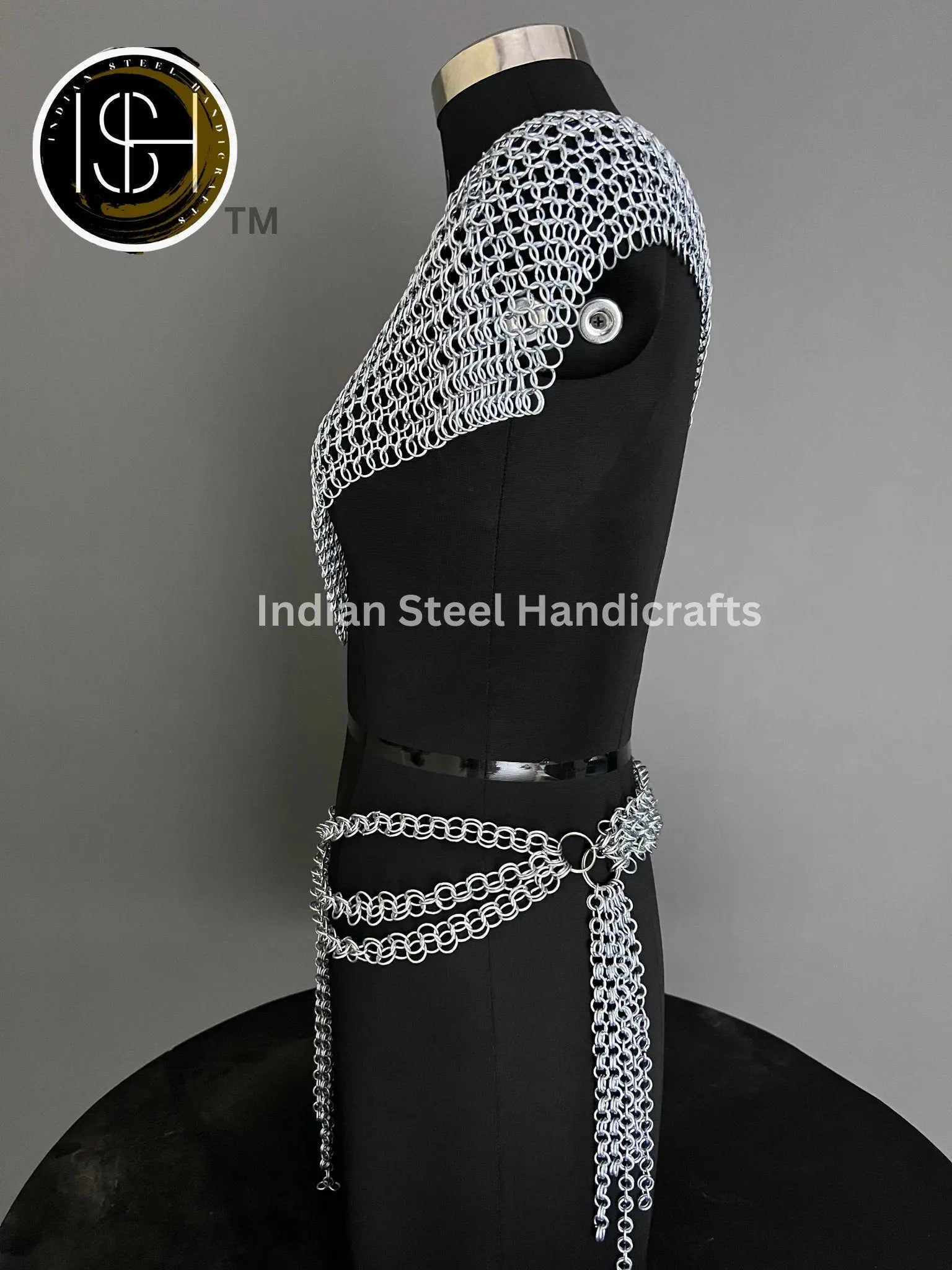 Metal Viking Top & Belt, Ren faire Chainmail Handmade Medieval Cosplay Armor, SCA Larp Costume, Mother's day Reenactment, Christmas Gift. ISH Collection