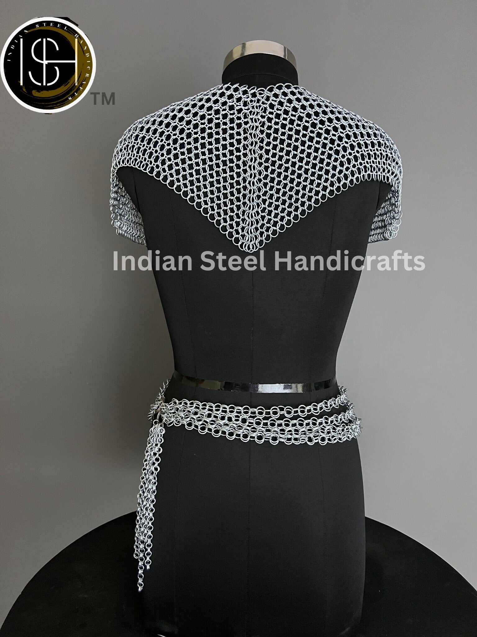 Metal Viking Top & Belt, Ren faire Chainmail Handmade Medieval Cosplay Armor, SCA Larp Costume, Mother's day Reenactment, Christmas Gift.