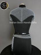 Metal Viking Top & Belt, Ren faire Chainmail Handmade Medieval Cosplay Armor, SCA Larp Costume, Mother's day Reenactment, Christmas Gift. ISH Collection