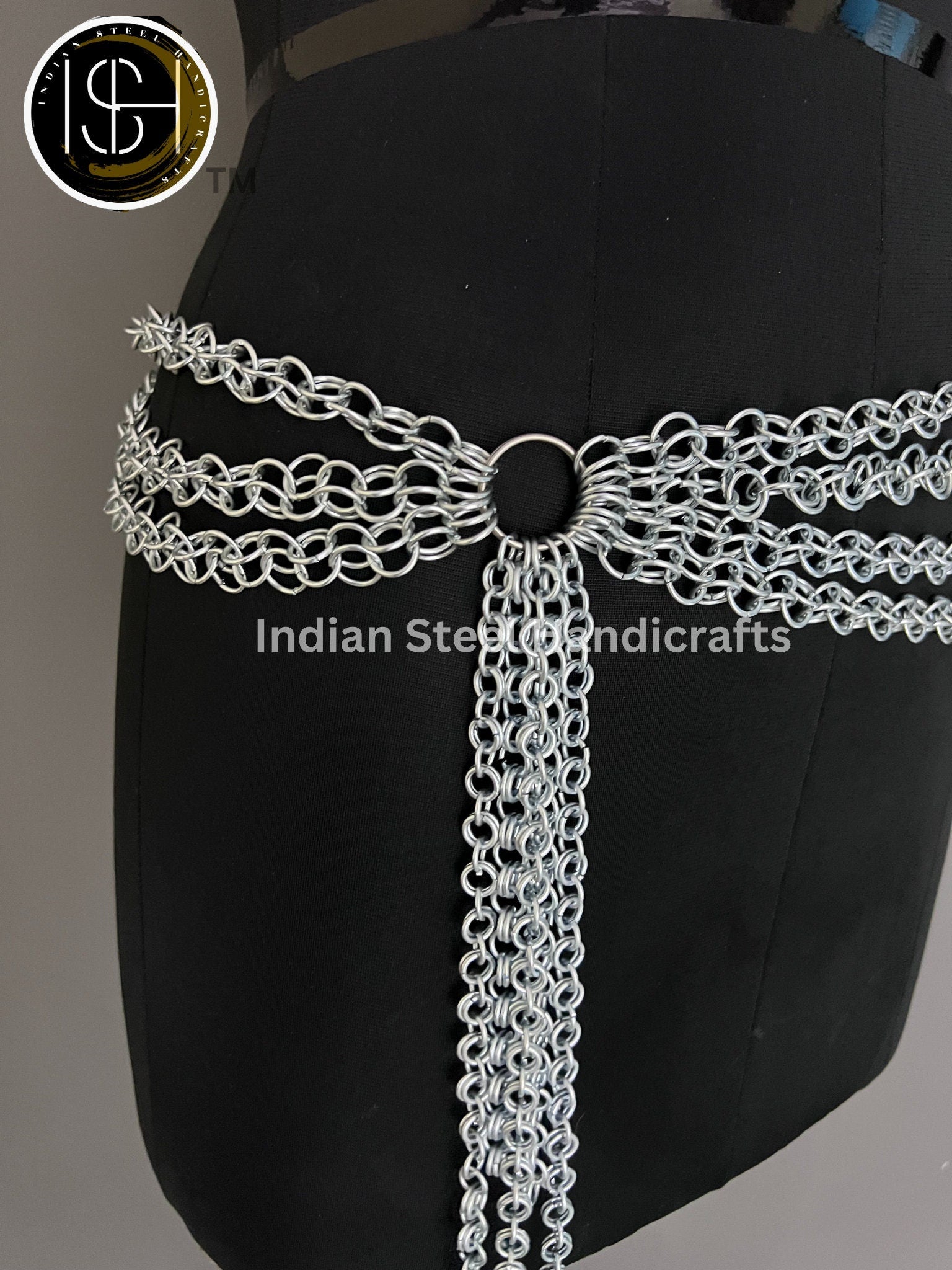 Metal Viking Top & Belt, Ren faire Chainmail Handmade Medieval Cosplay Armor, SCA Larp Costume, Mother's day Reenactment, Christmas Gift.