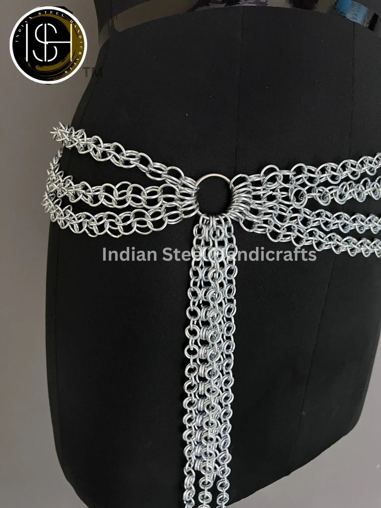 Metal Viking Top & Belt, Ren faire Chainmail Handmade Medieval Cosplay Armor, SCA Larp Costume, Mother's day Reenactment, Christmas Gift. ISH Collection