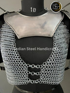 Knight Brave Female Armor, Gorget Pouldron Armor, Chaianmail Armor,Cosplay Armor, Sca Armor, Larp Armor, Gifts for Women. ISH Collection