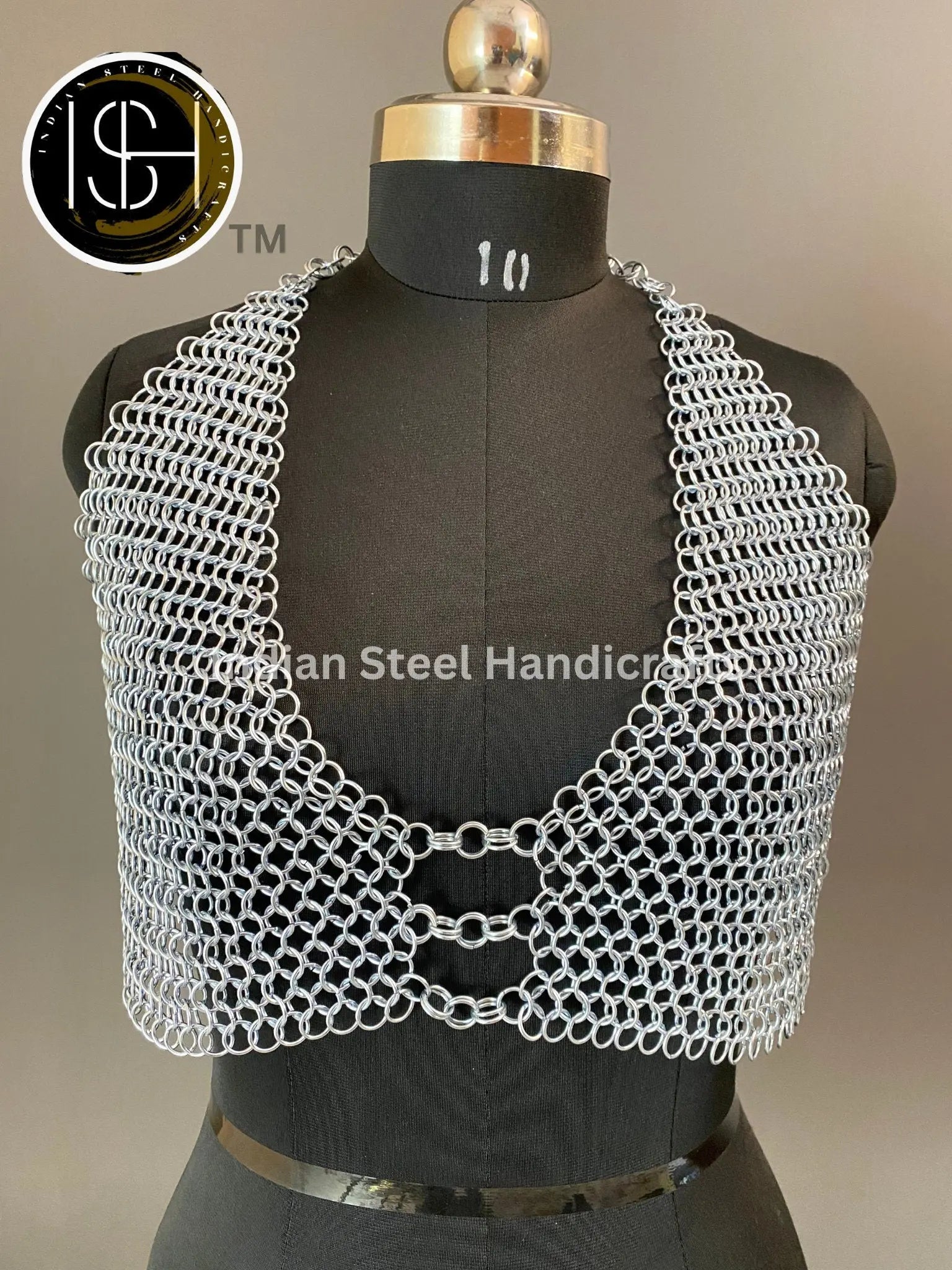 Knight Brave Female Armor, Gorget Pouldron Armor, Chaianmail Armor,Cosplay Armor, Sca Armor, Larp Armor, Gifts for Women. ISH Collection