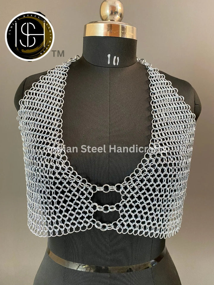 Knight Brave Female Armor, Gorget Pouldron Armor, Chaianmail Armor,Cosplay Armor, Sca Armor, Larp Armor, Gifts for Women. ISH Collection