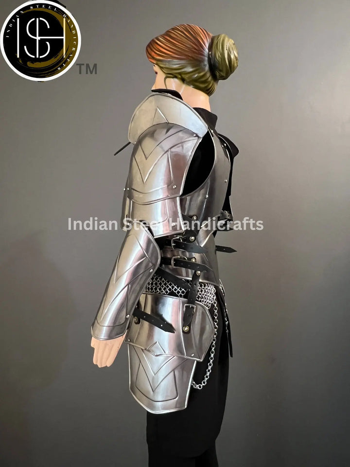 Medieval Lady Knight Armor: Steel Fantasy Costume, LARP Cosplay