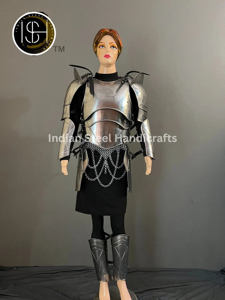 Medieval Lady Knight Armor: Steel Fantasy Costume, LARP Cosplay