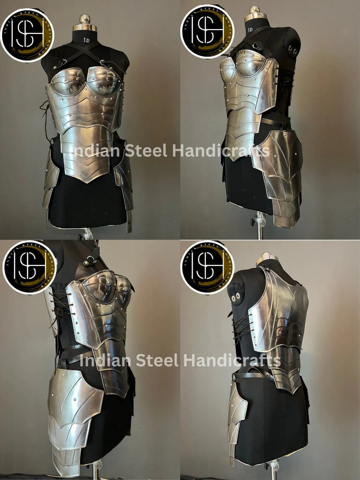 Medieval Steel Corset Armor: Female LARP Cosplay Costume