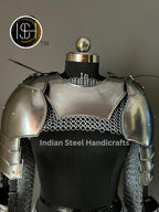 Medieval Steel Pouldron Gorget Armor: LARP Cosplay Costume