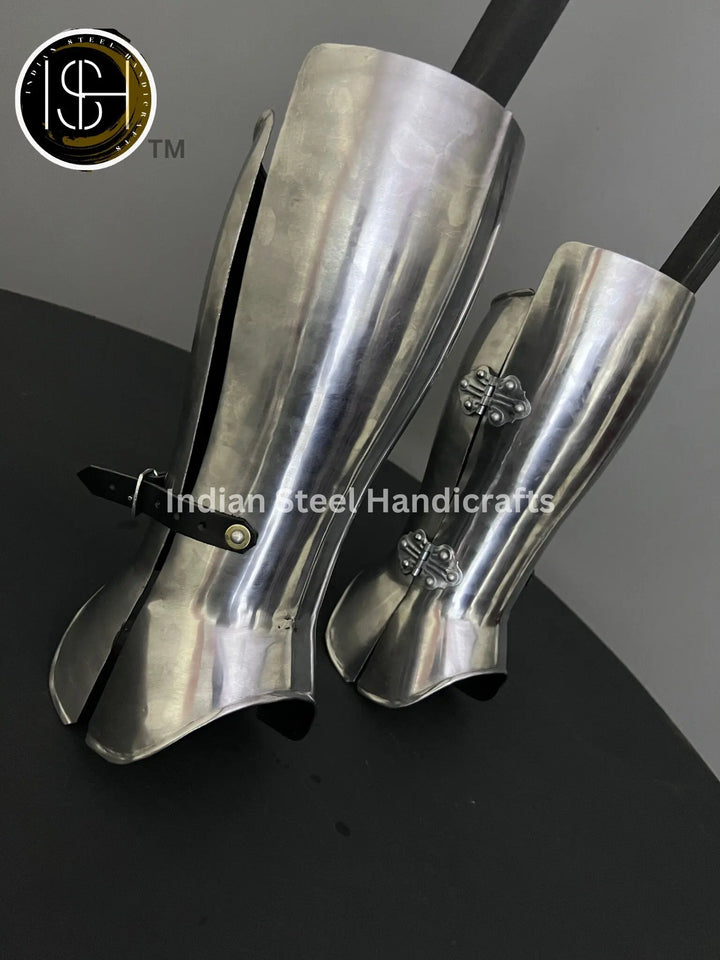 Medieval Knight leg Guard, Sabaton Armor, Larp Armor, Cosplay Armor, functional Armor, Sca Armor, Larp, Gift Item. ISH Collection