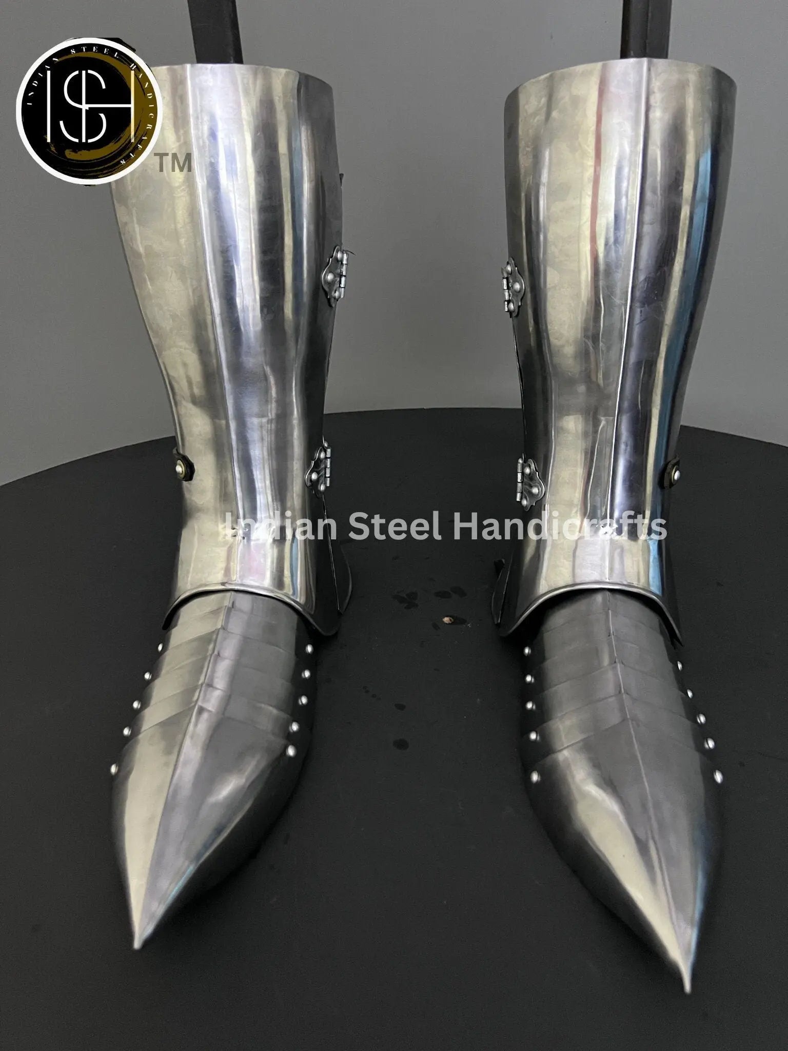 Medieval Knight leg Guard, Sabaton Armor, Larp Armor, Cosplay Armor, functional Armor, Sca Armor, Larp, Gift Item. ISH Collection