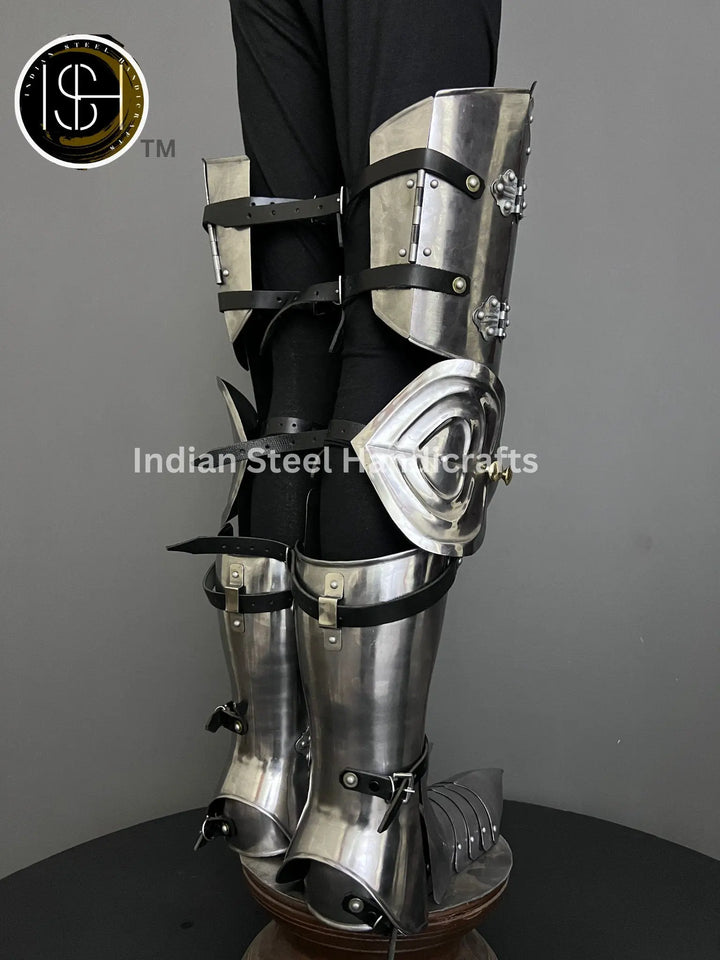 Medieval Knight leg Guard Armor, Sabatone Armor, Larp Armor, functional Armor, Sca, Cosplay, Larp, ISH Collection