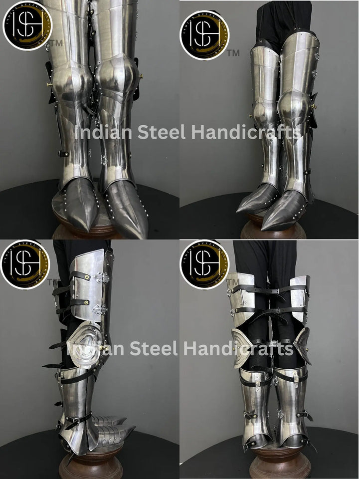 Medieval Knight leg Guard Armor, Sabatone Armor, Larp Armor, functional Armor, Sca, Cosplay, Larp, ISH Collection