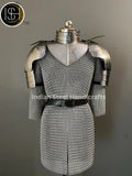 Knight Brave Female Armor, Gorget Pouldron Armor, Chaianmail Armor,Cosplay Armor, Sca Armor, Larp Armor, Gifts for Women. ISH Collection