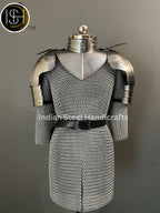 Knight Brave Female Armor, Gorget Pouldron Armor, Chaianmail Armor,Cosplay Armor, Sca Armor, Larp Armor, Gifts for Women. ISH Collection